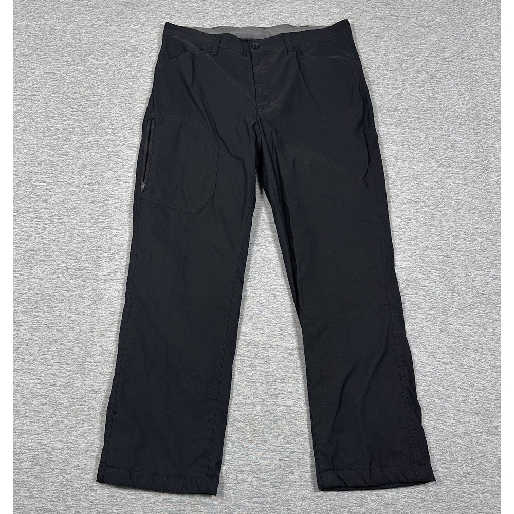 Eddie Bauer Pants Mens 36x30 Black Fleece Lined Tech Cargo Stretch Outdoor (B) - Picture 1 of 8